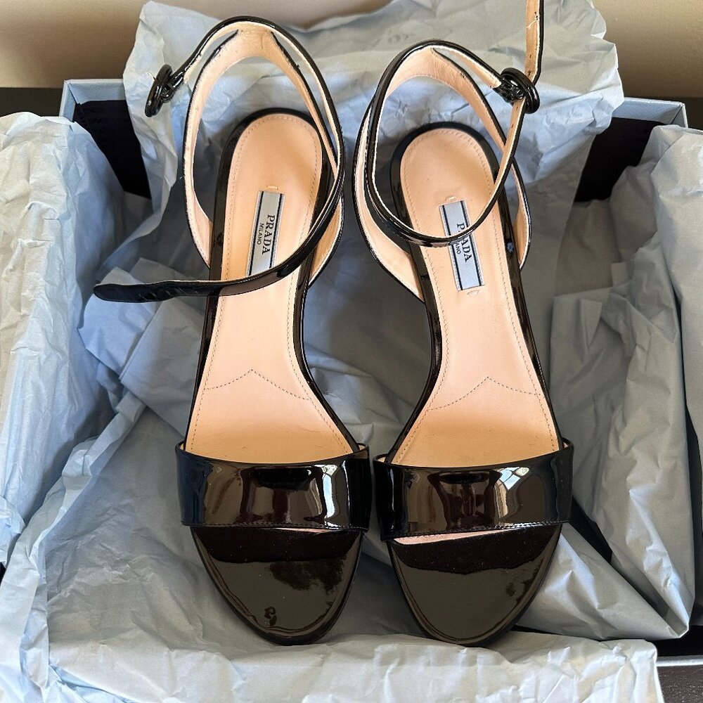 Prada Wedge Sandal - Black